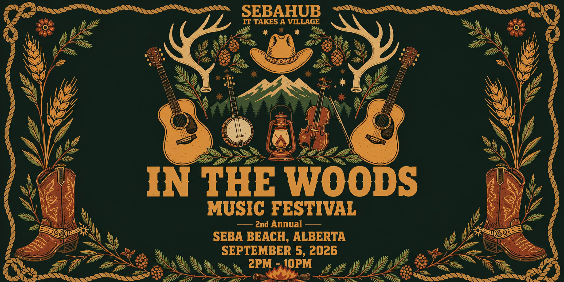Official 2026 In the Woods Music Festival artwork