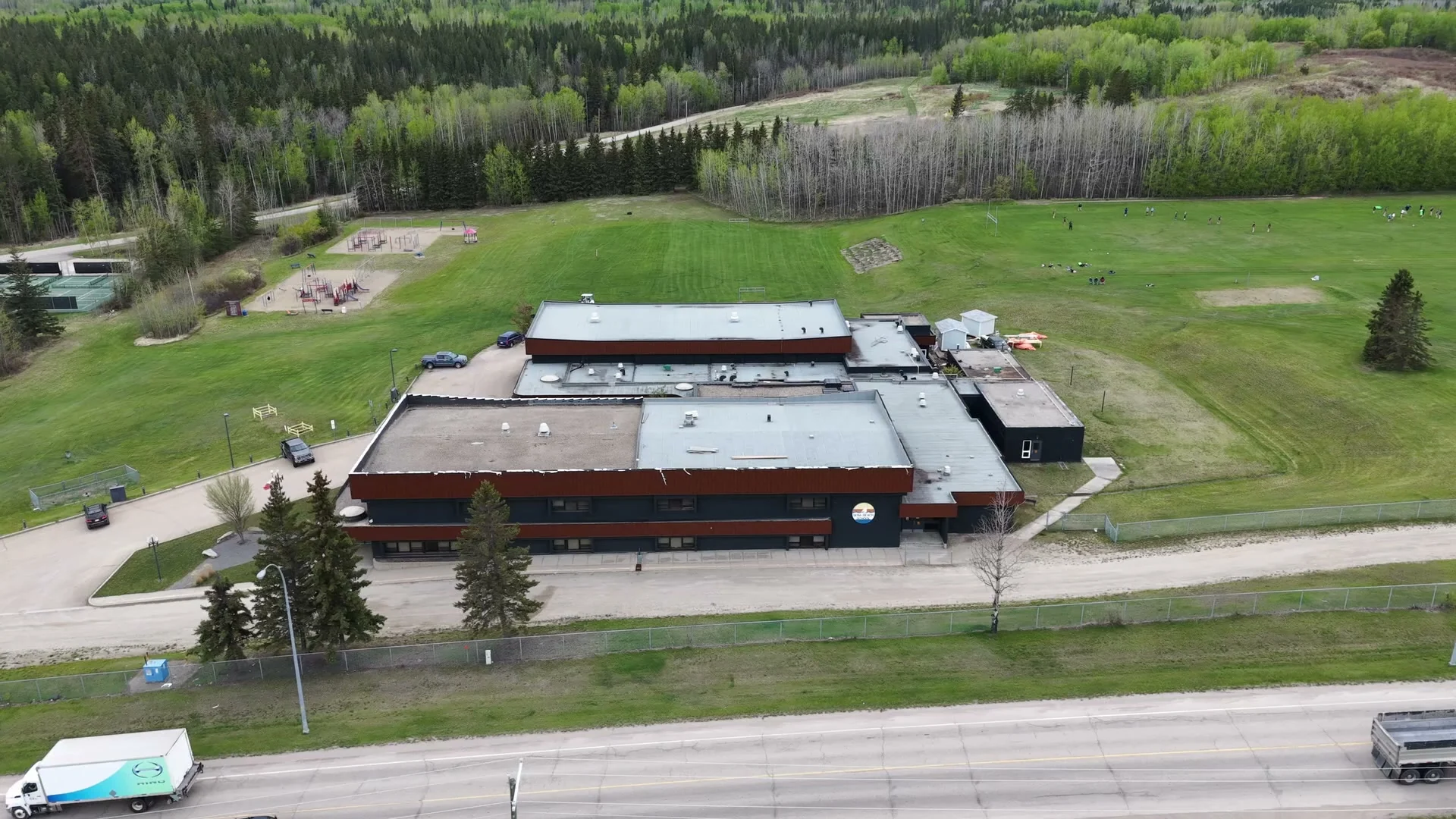 SebaHub School and the open festival grounds on both sides of the building